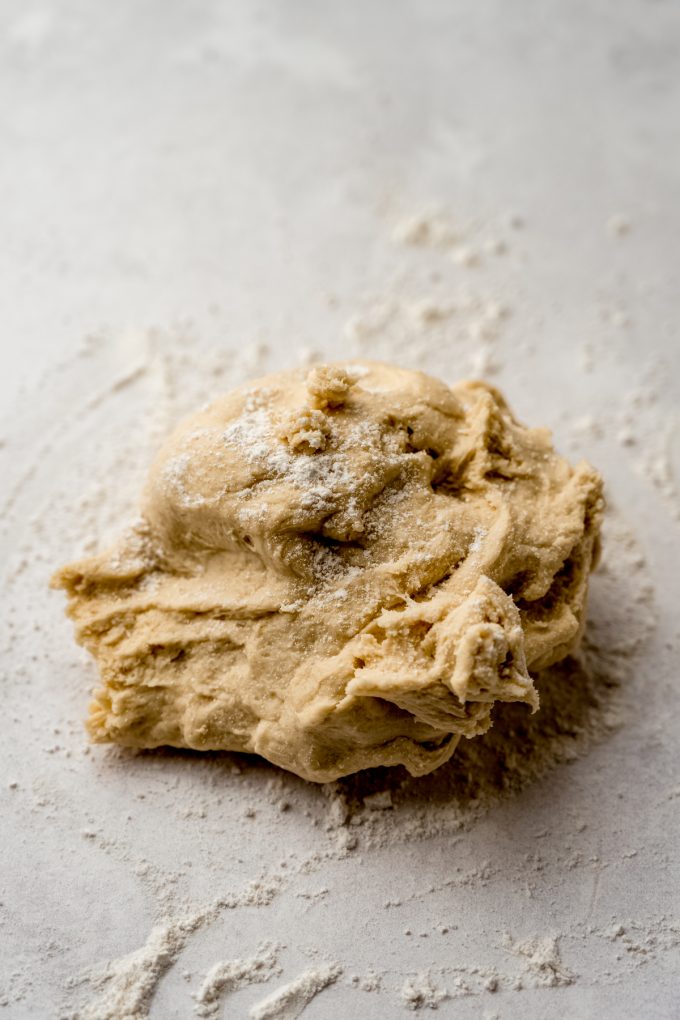 A ball of yeast dough before getting kneaded.