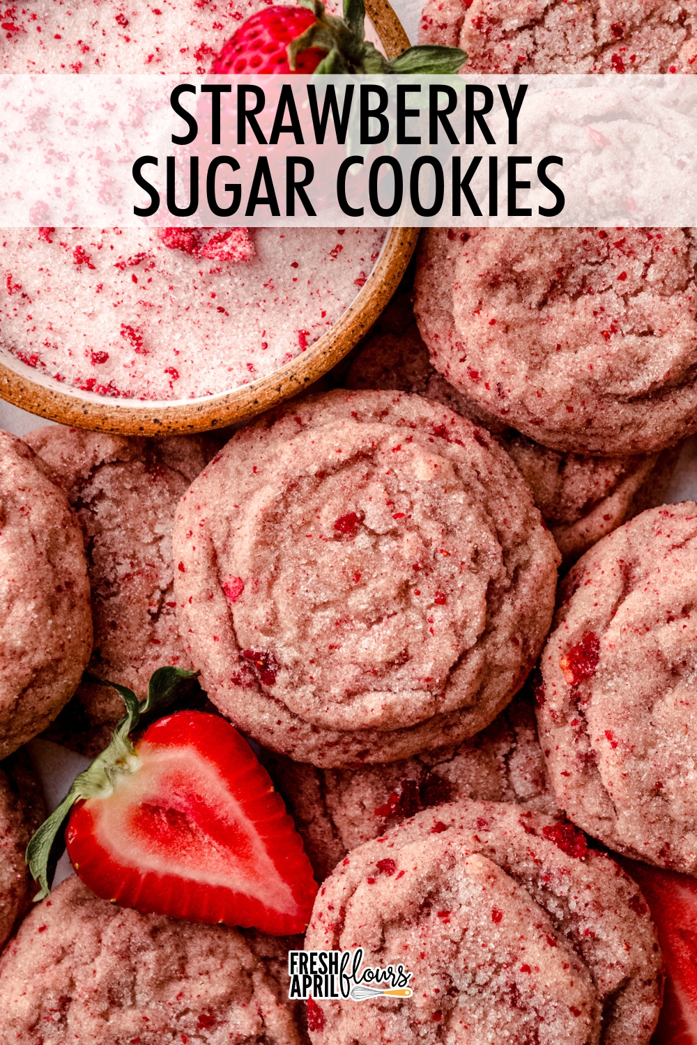 These soft, pillowy strawberry cookies are made entirely with real fruit and zero artificial strawberry flavors. These cookies are coated in a strawberry-infused sugar for a melt-in-your-mouth burst of flavor in every bite. You can also find this recipe on page 74 of my cookbook. via @frshaprilflours