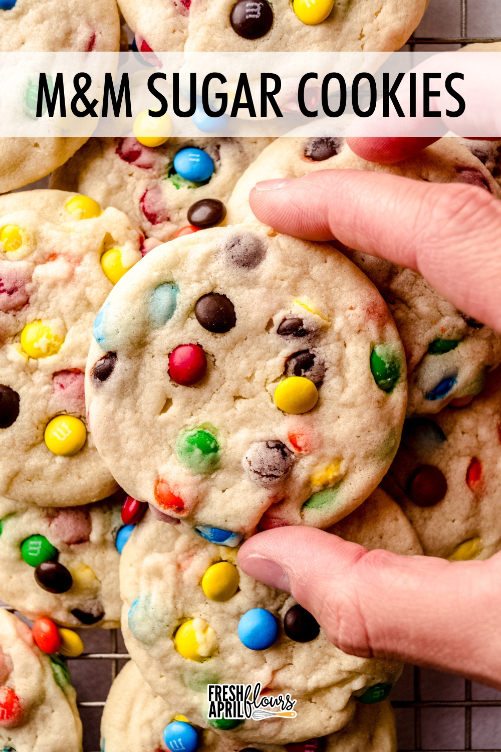 These m&m cookies are soft and chewy with a buttery, melt-in-your-mouth texture. They start with my favorite no-chill sugar cookie base, and using mini m&m's means you have the most chocolate candies per bite as possible. via @frshaprilflours