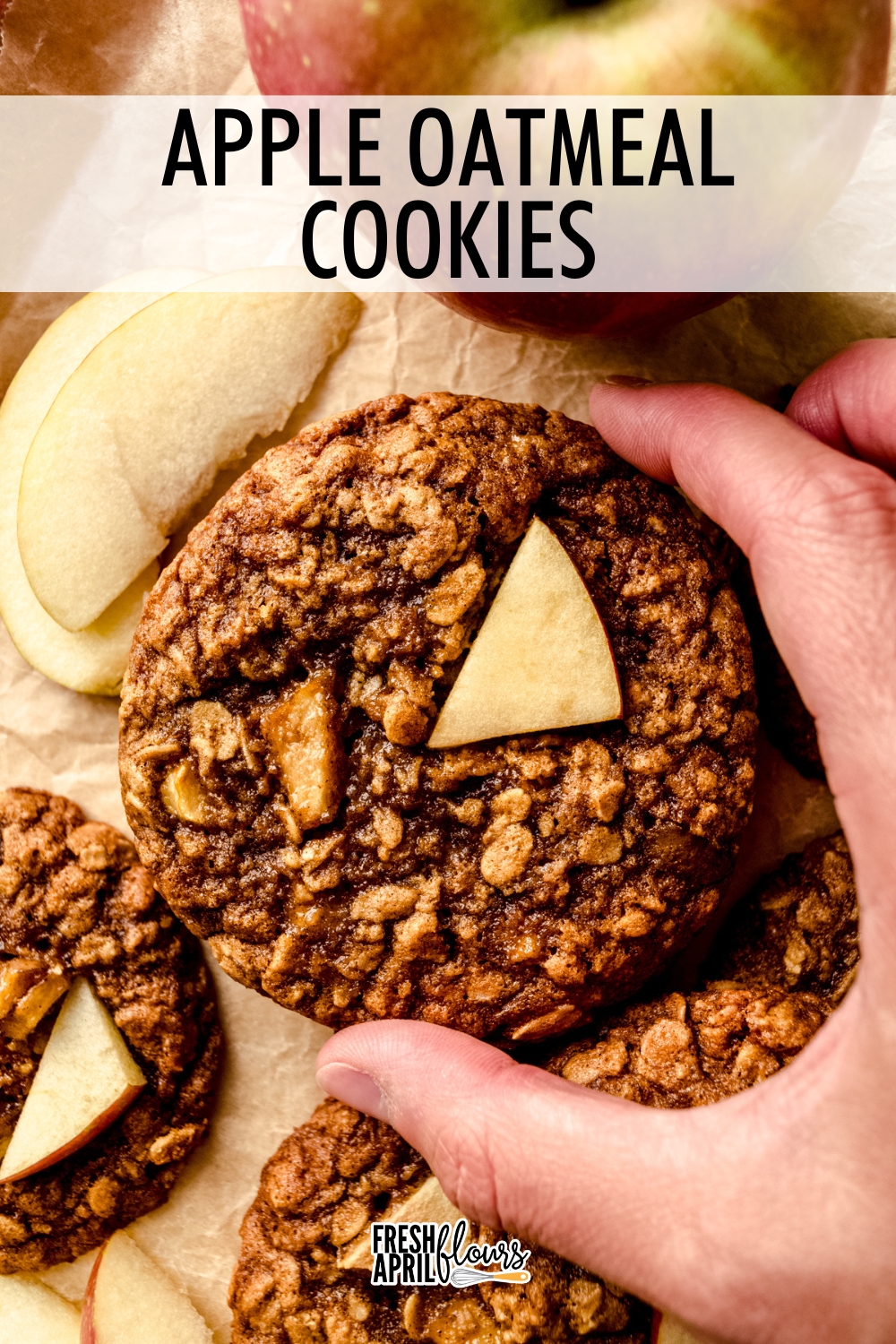 These soft and chewy apple oatmeal cookies are spiced with cinnamon and molasses, packed with hearty oats and tender apples, and bursting with cozy flavor. via @frshaprilflours