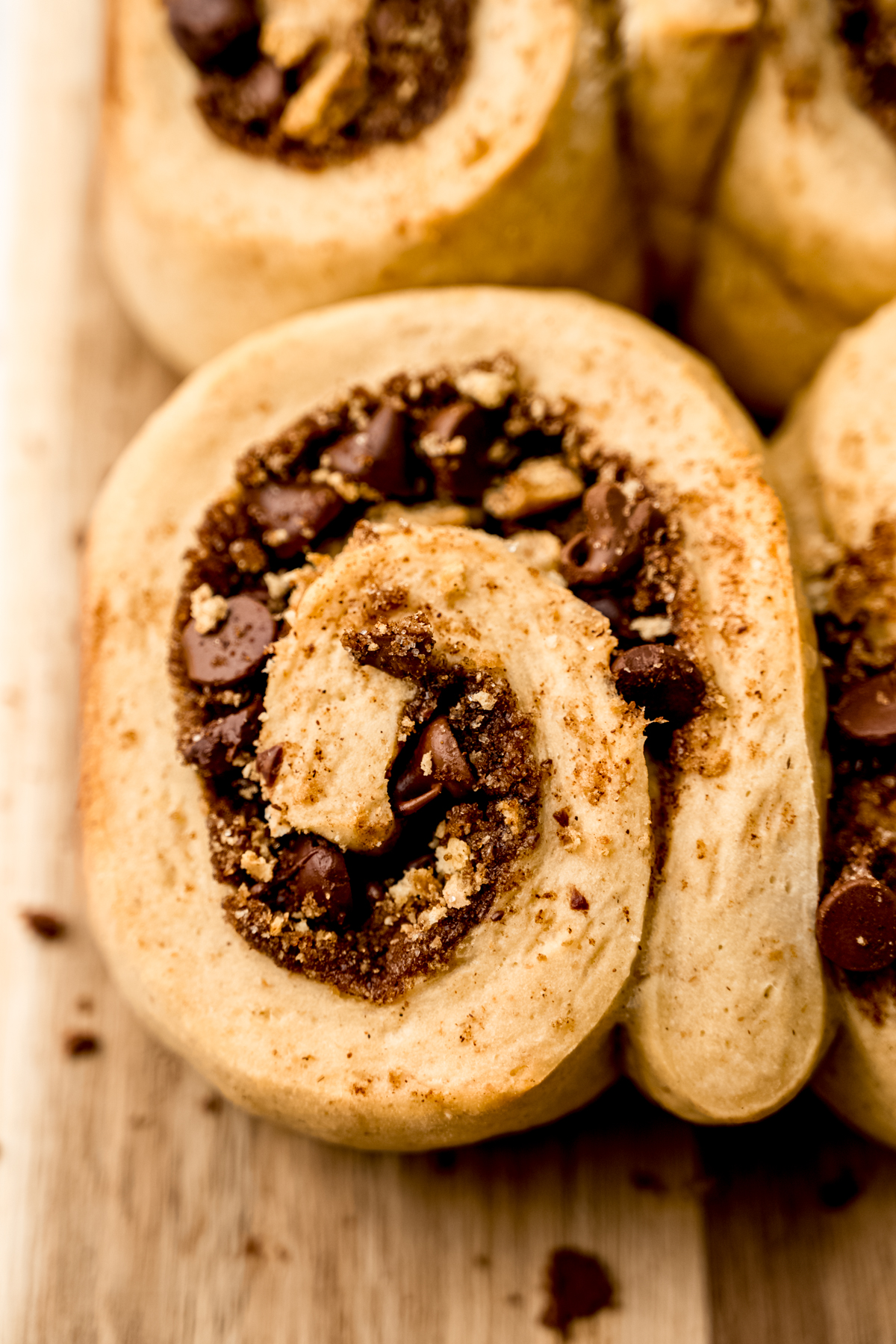 S'mores cinnamon roll dough after it has risen.