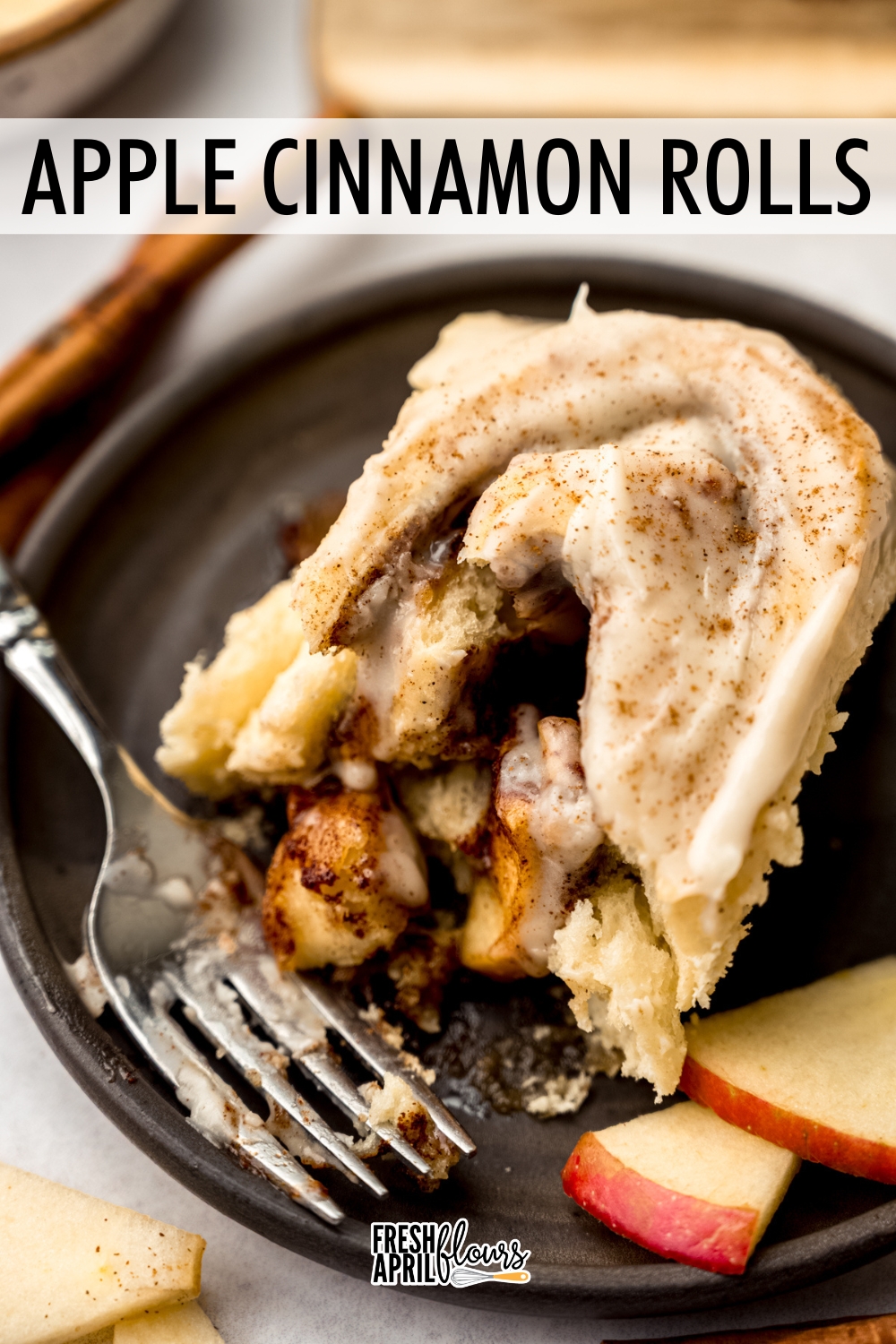 These apple cinnamon rolls take the classic base you love and give it an orchard-inspired twist with layers of thinly sliced apples baked right into the gooey cinnamon-sugar filling. Soft, fluffy, and topped with tangy cream cheese frosting, they’re the perfect mix of cozy flavors and fresh apple sweetness. via @frshaprilflours