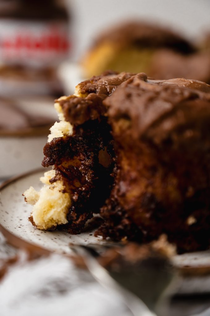 A closeup photo of the inside of a Nutella rolls.
