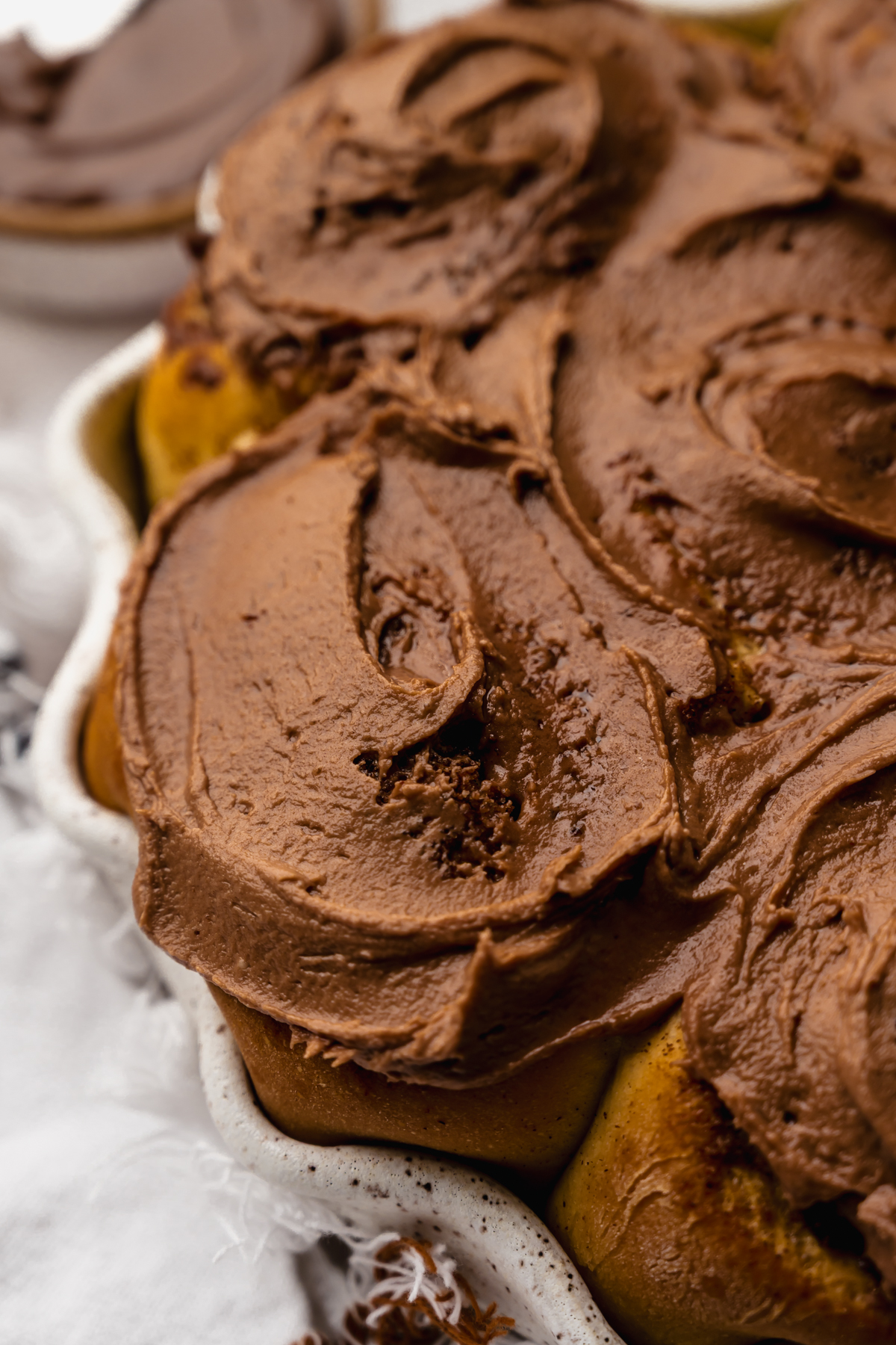 Nutella rolls in a baking pan.