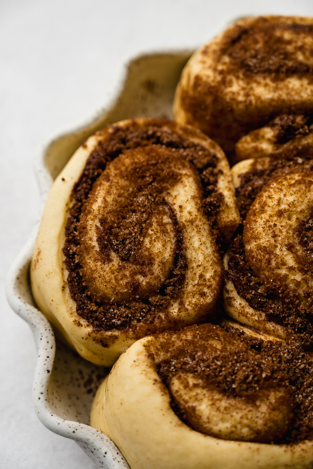 Nutella rolls baked in a dish.