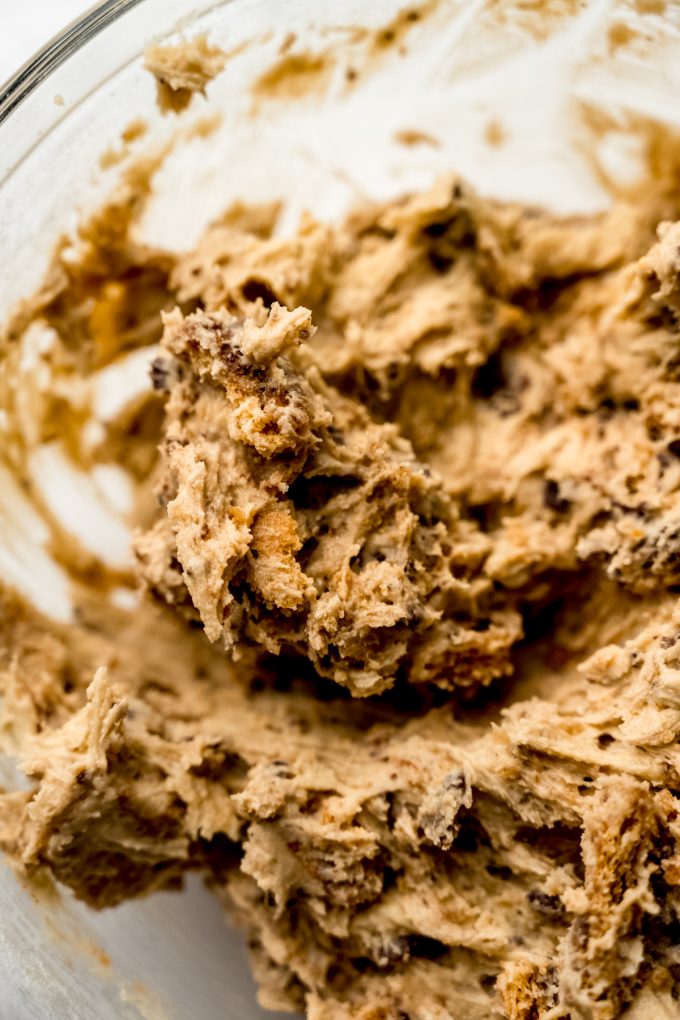 Graham cracker toffee cookie dough in a bowl.
