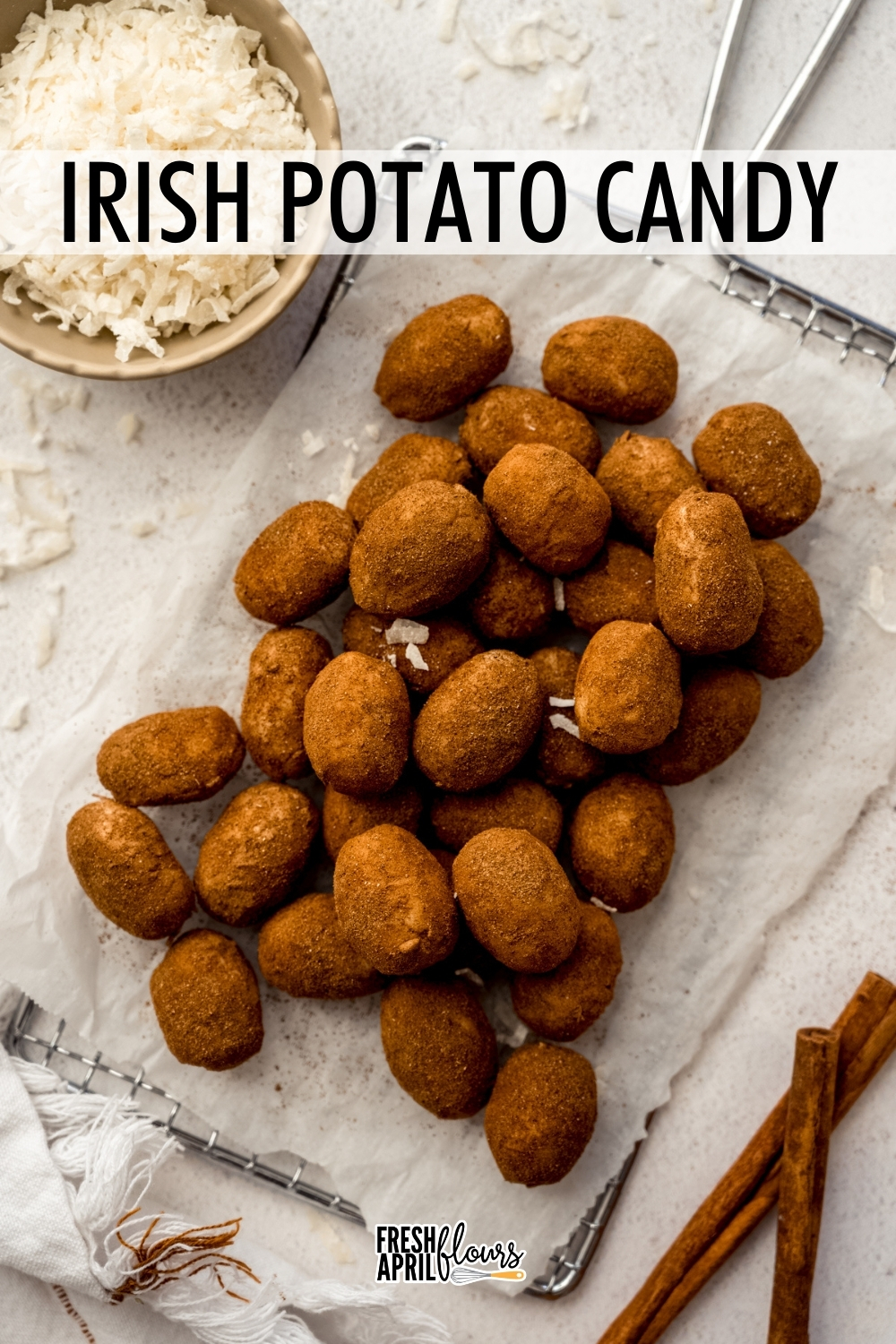 Don’t let the name fool you-- Irish potato candy does not contain potatoes and isn’t from Ireland. This Philadelphia favorite is a no-bake coconut cream cheese confection rolled in cinnamon to look like a tiny potato and is traditionally made for St. Patrick's Day. via @frshaprilflours